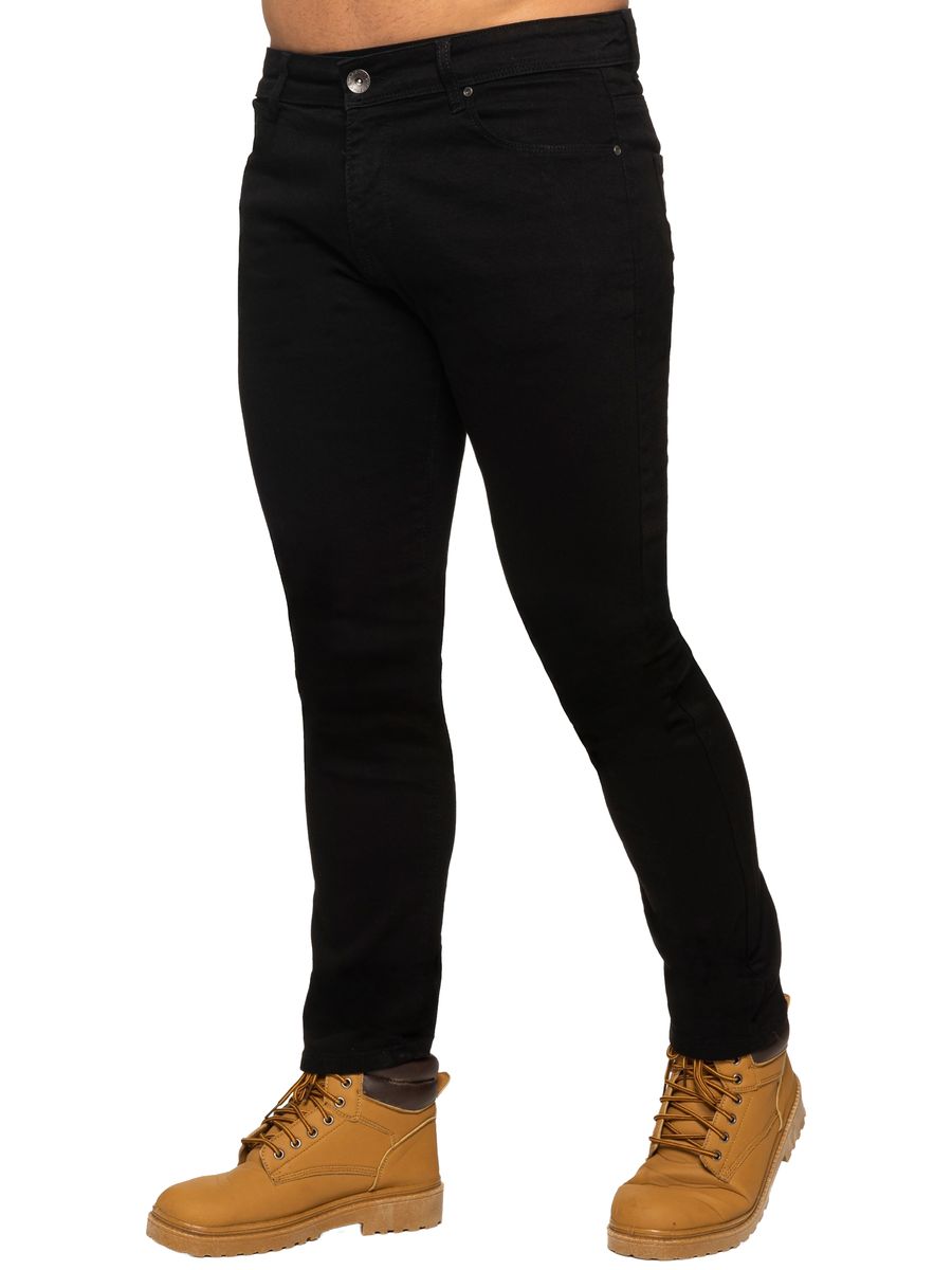 Herren Slim Stretch Schwarze Denim Jeans