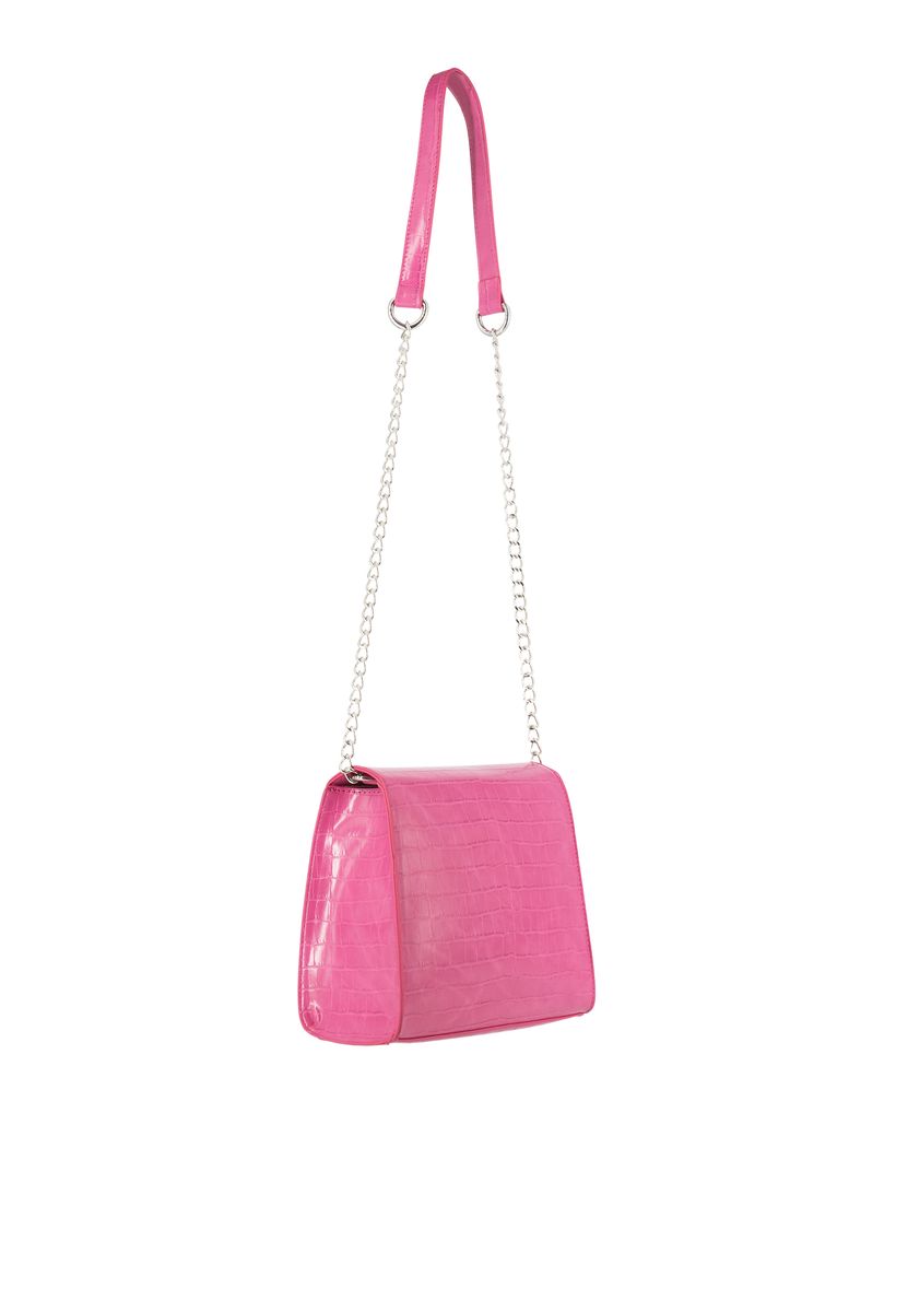 Schultertasche mit Kroko-Prägung