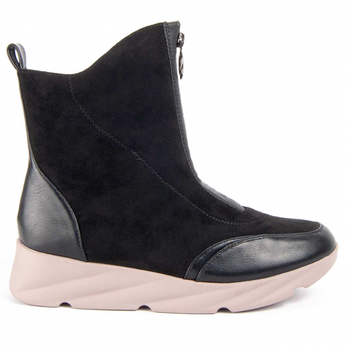 Keil-Stiefeletten mit Metallic-Akzenten