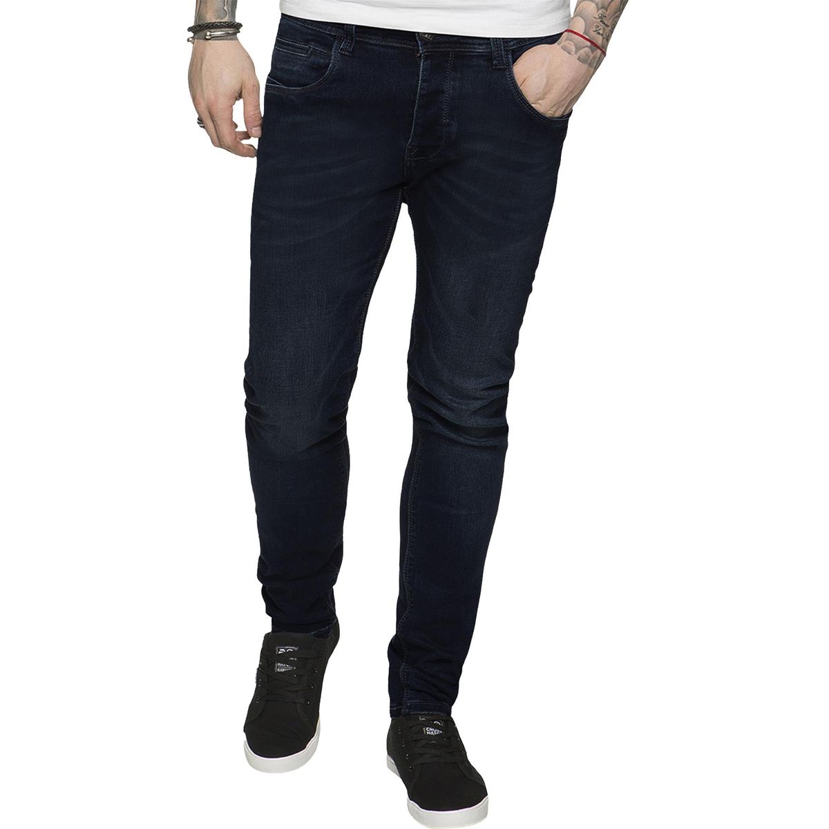 Herren-Skinny Jeans in dunkler Waschung