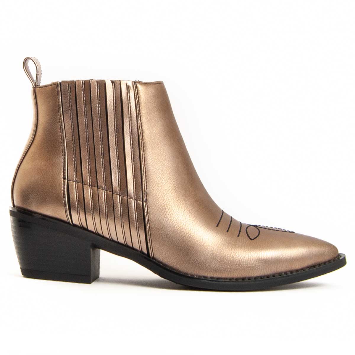 Metallic Bronze Western Stiefeletten