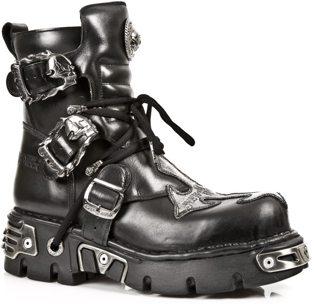 Gothic-Plateaustiefel mit Kreuz-Verzierung