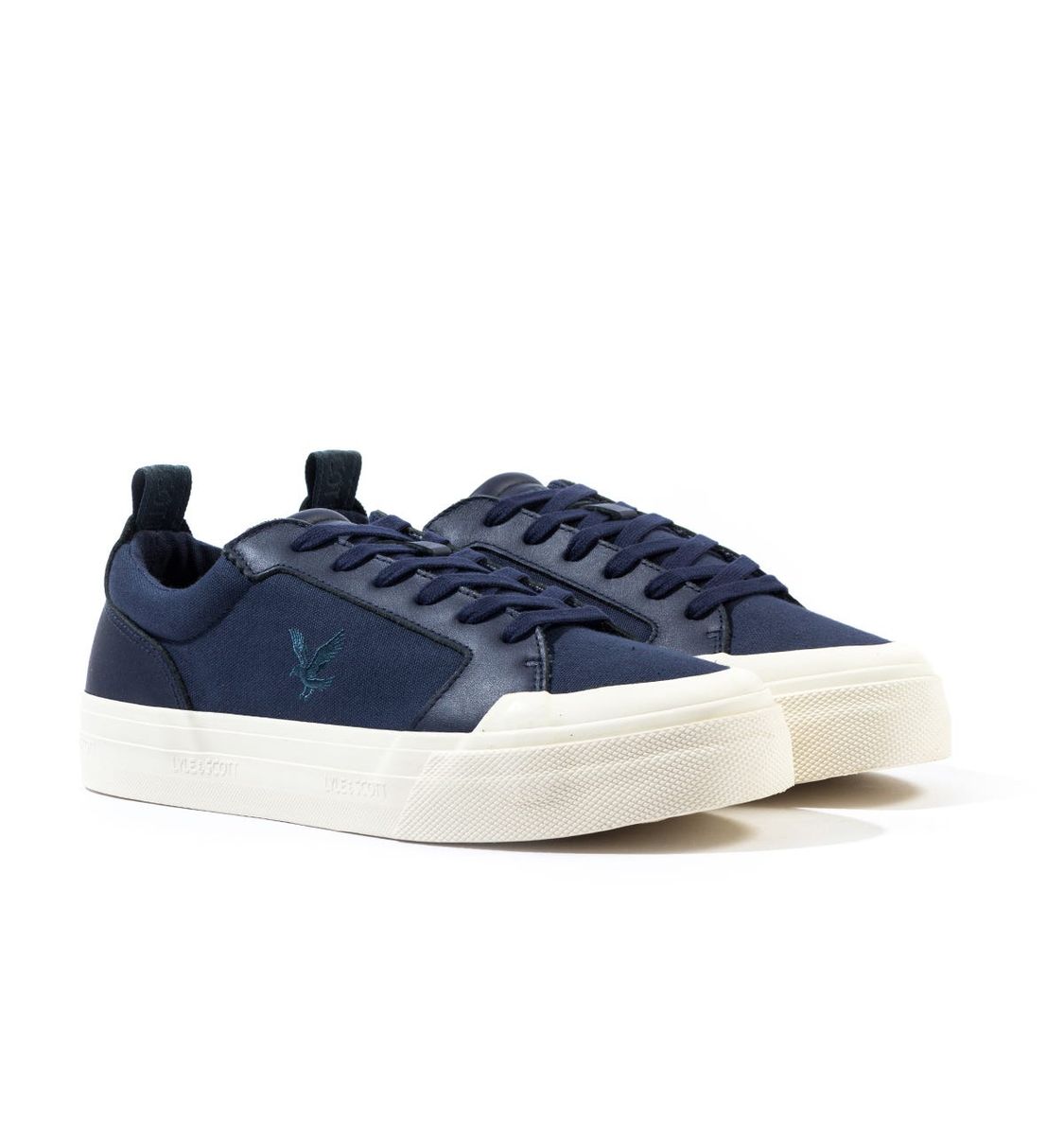 Marineblaue Low-Top Canvas-Sneakers