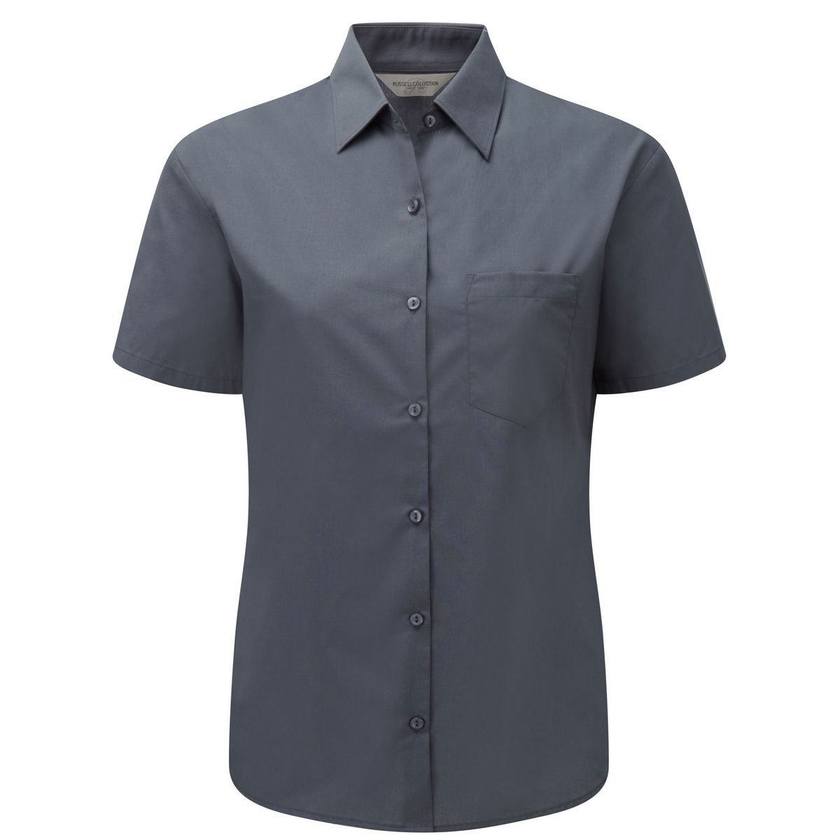 Russell Collection - Formelles Hemd Pflegeleicht für Damen kurzärmlig (Grau)