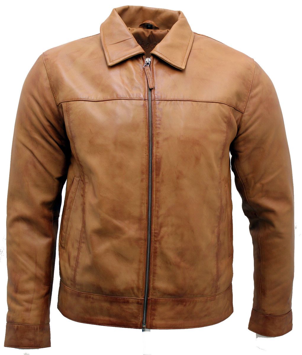 Retro Nappa Leder Bikerjacke