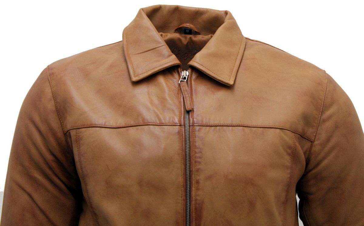 Schlichte Bikerjacke aus Nappaleder