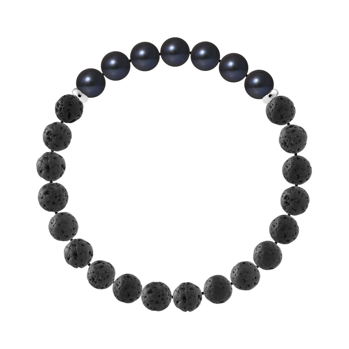 Lavastein und Perlenarmband