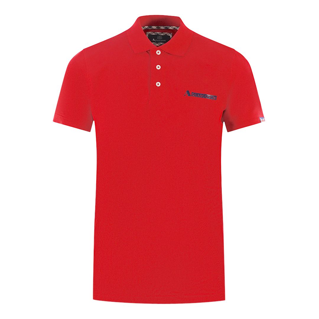 Klassisches rotes Polo-Shirt mit Box-Logo