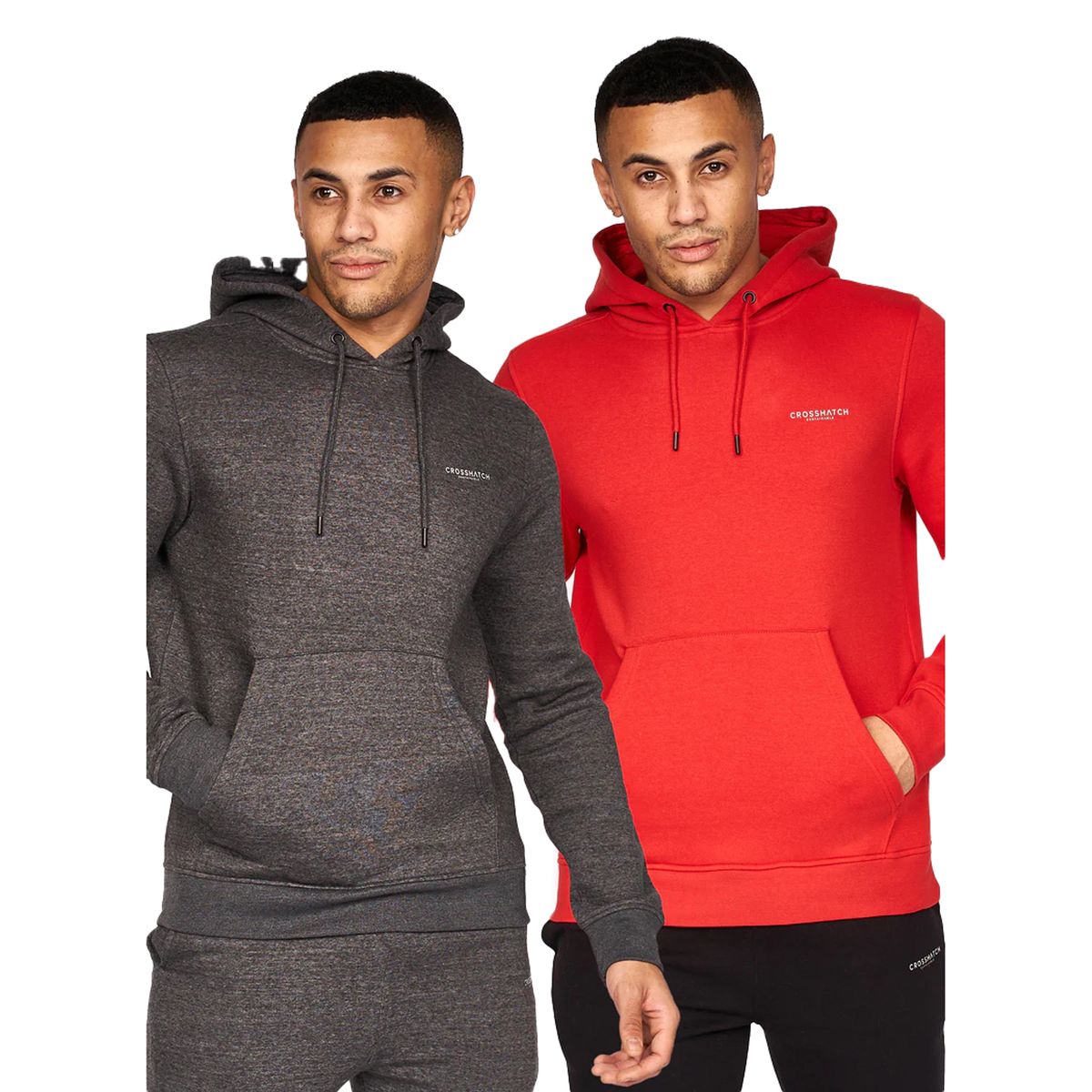 Herren Fleece gefütterter Logo-Hoodie Doppelpack