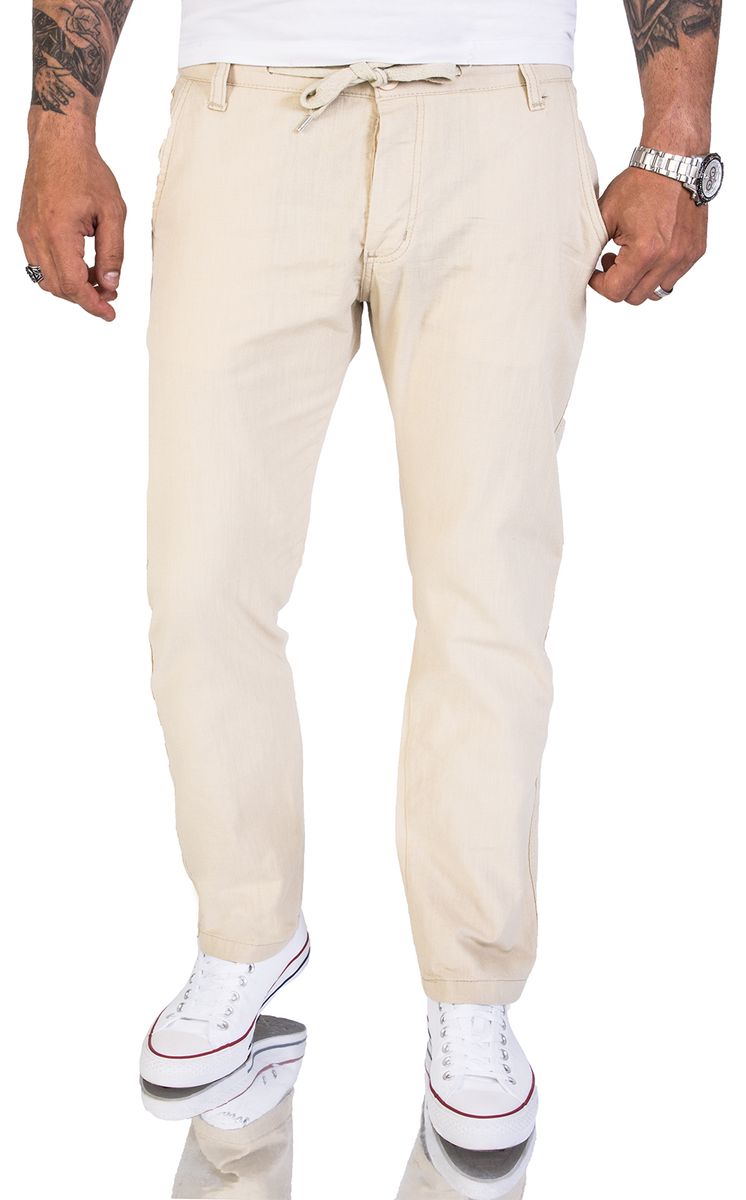 Schmale Baumwoll-Chino-Hose