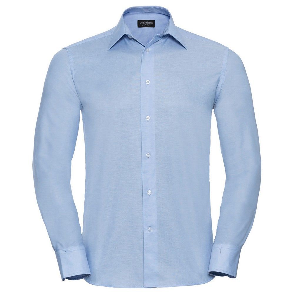 Russell Collection - Formelles Hemd für Herren Langärmlig (Dunkelblau)