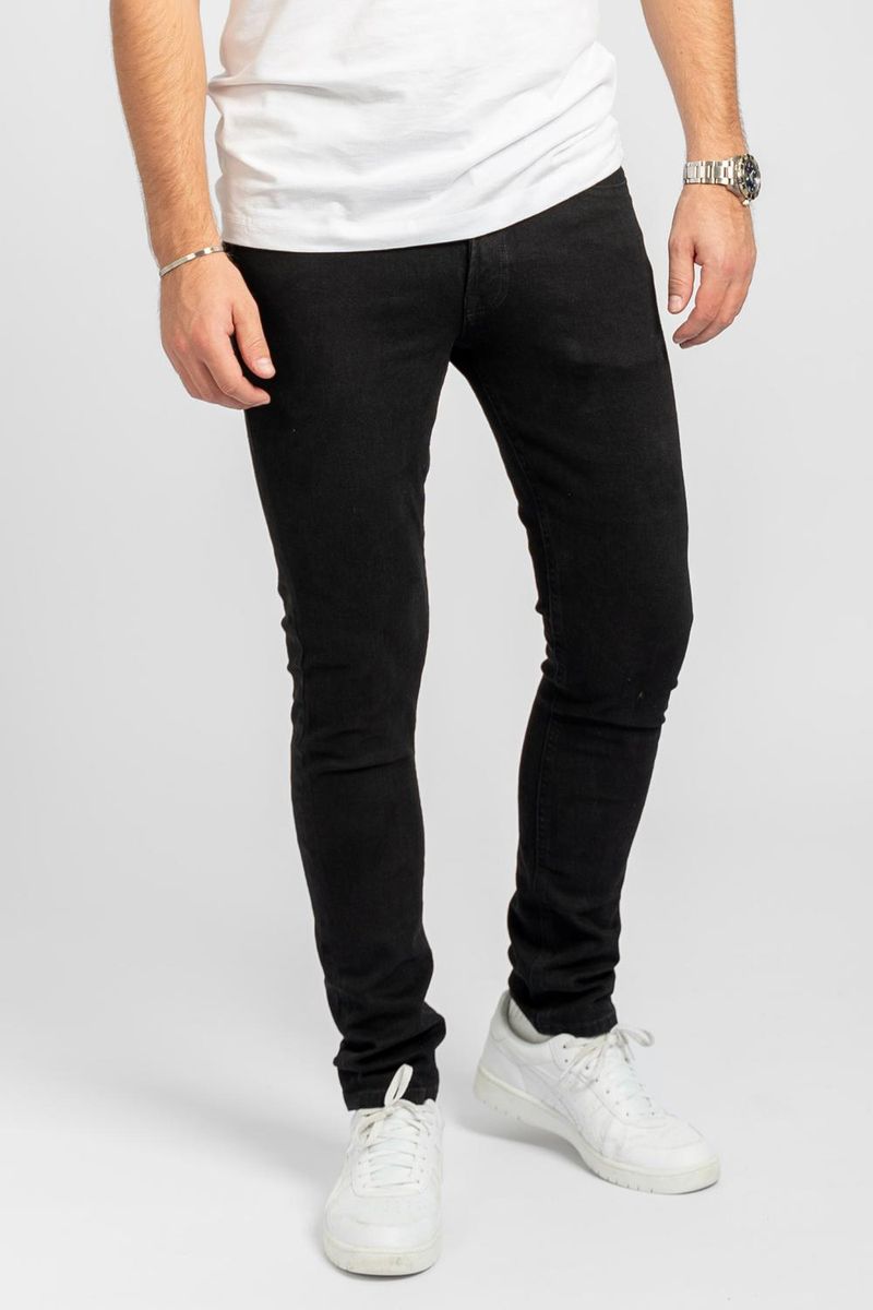 Schwarze Slim-Fit-Jeans aus Denim