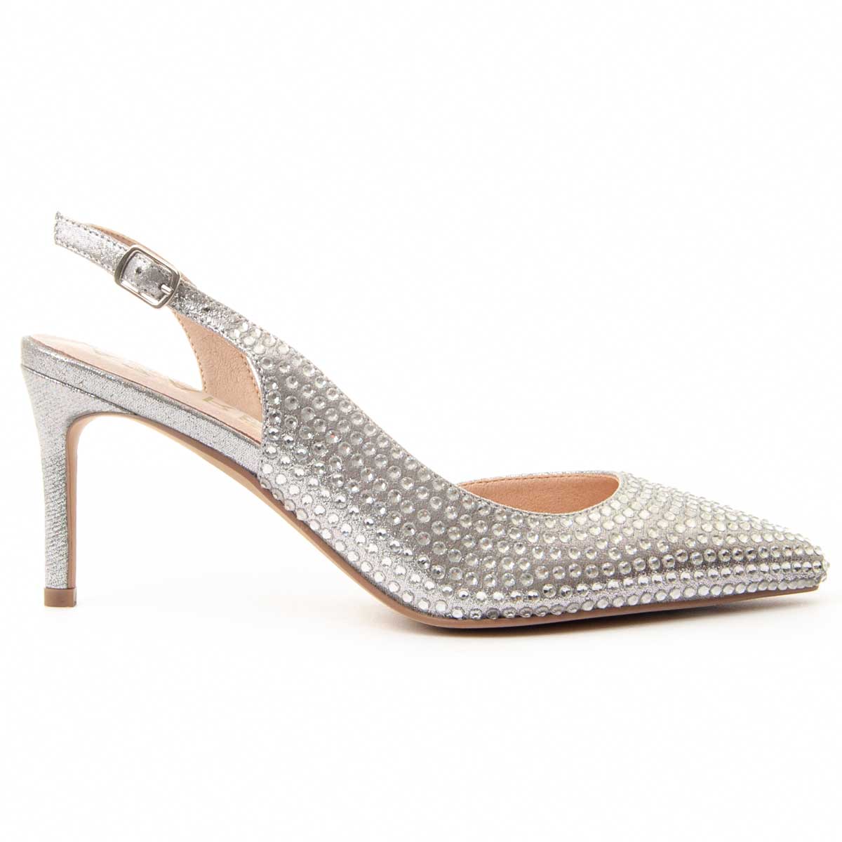Funkelnde Slingback-Pumps mit Kristallbesatz