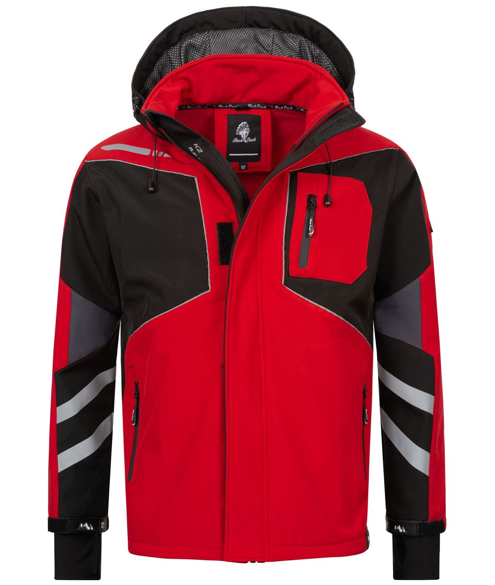 Rote & Graue Outdoor Softshell Jacke
