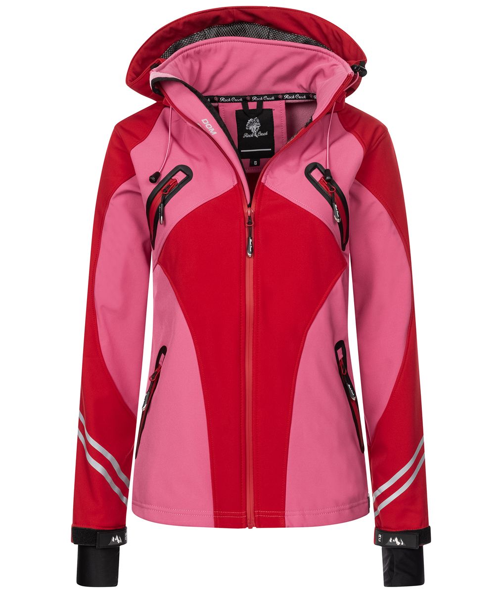 Rote & Graue Outdoor Softshell Jacke
