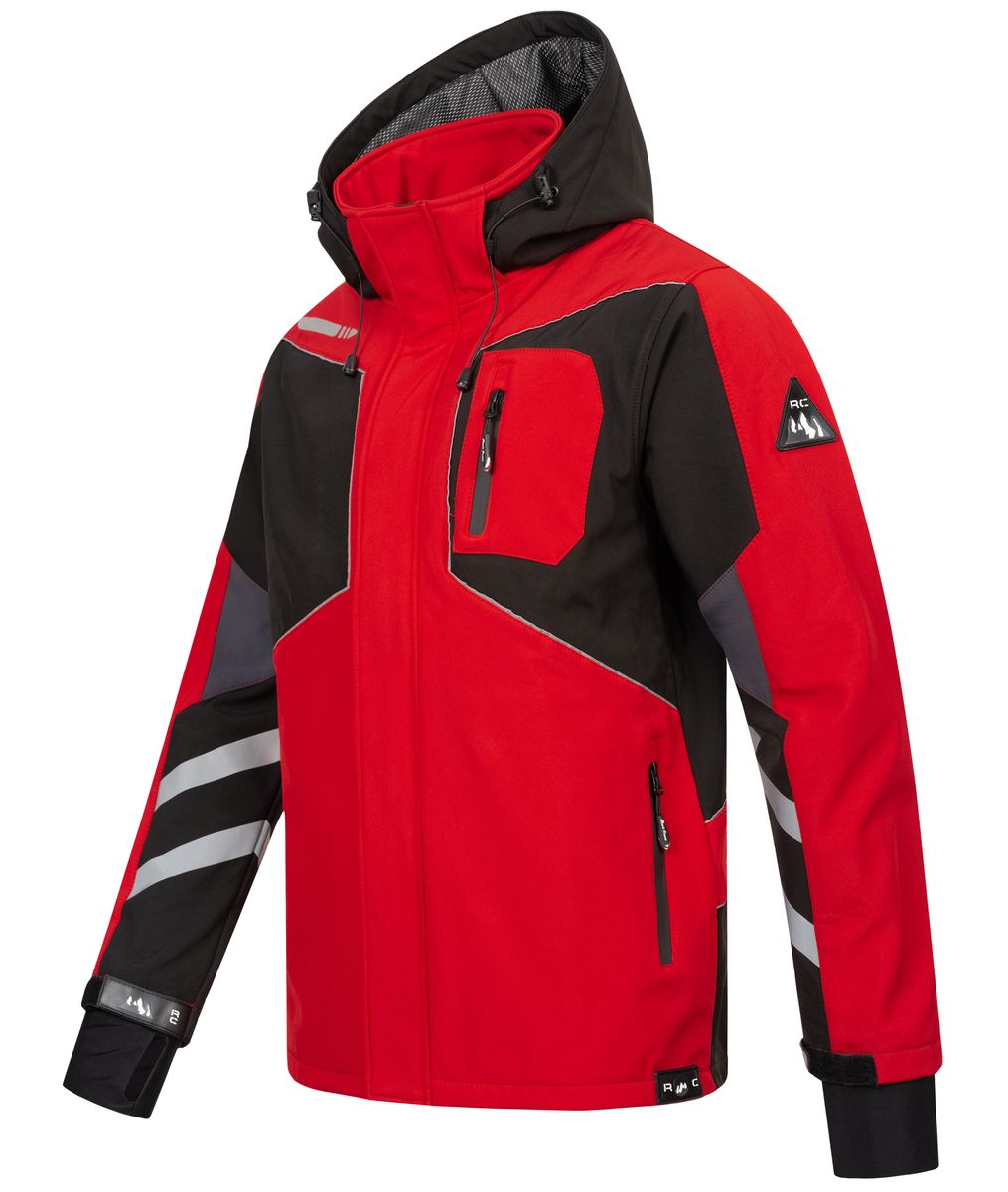 Sportliche Wetterfeste Softshelljacke mit Kapuze