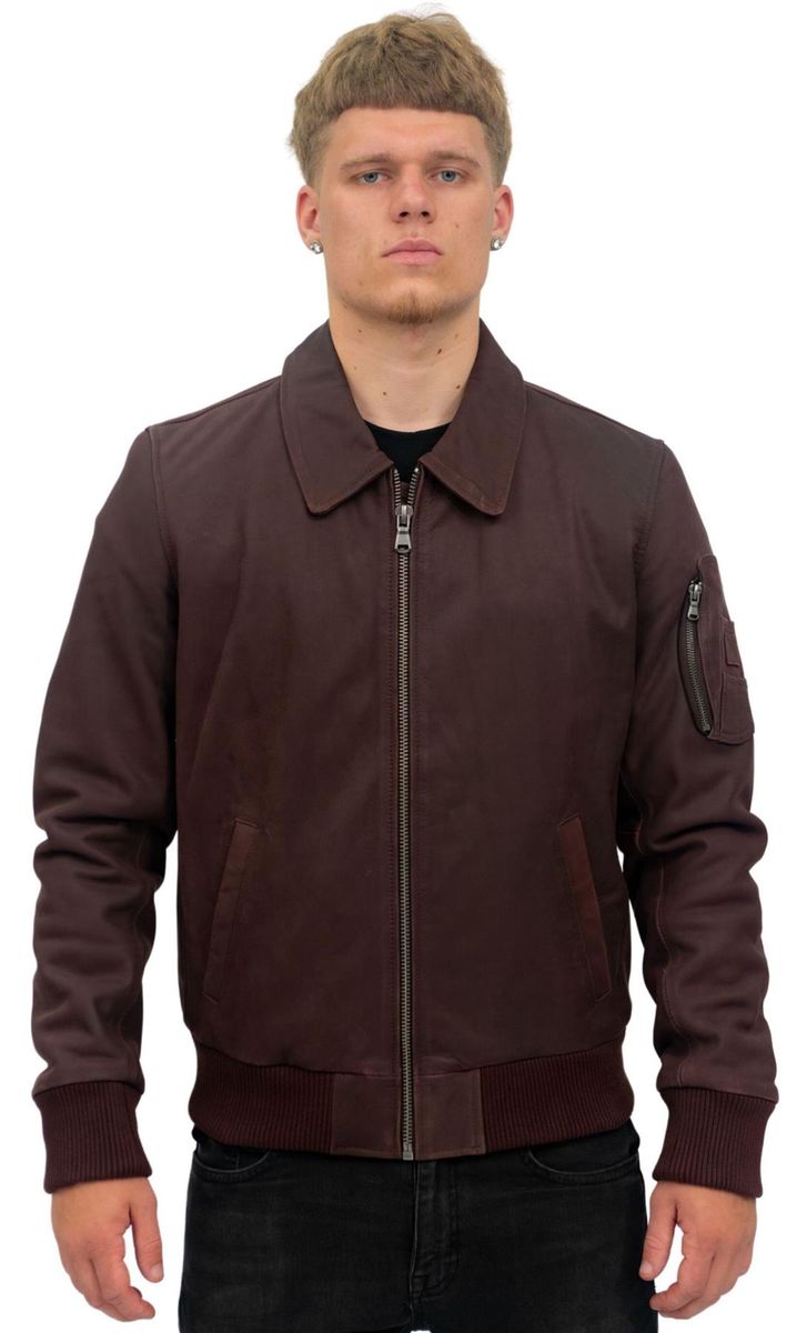 Herren A2 Bomberjacke aus Leder