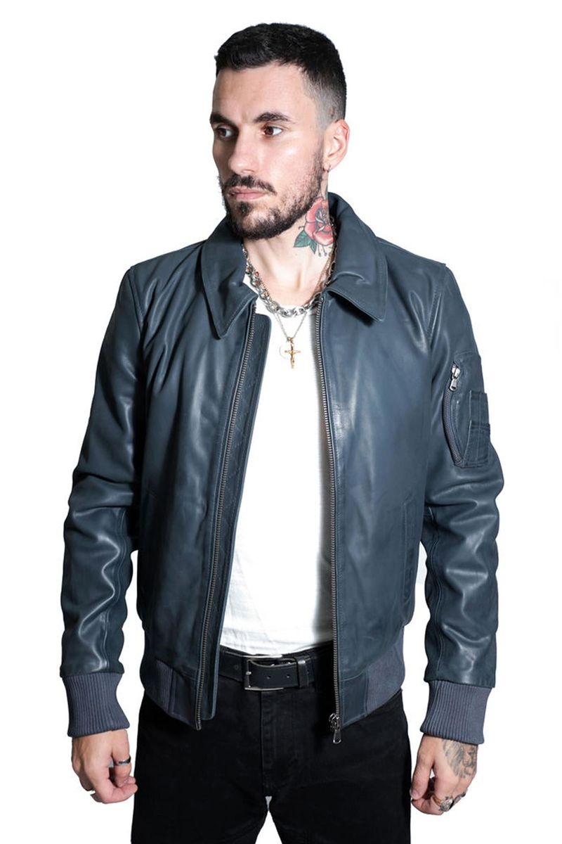 Klassische A2 Leder-Bomberjacke