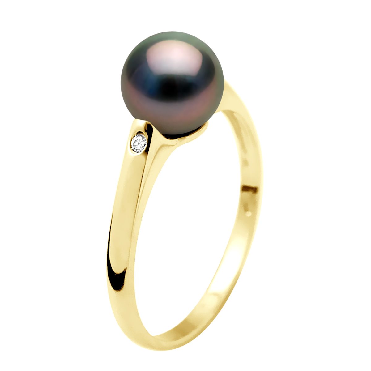 Eleganter Tahitiperlen-Diamantring