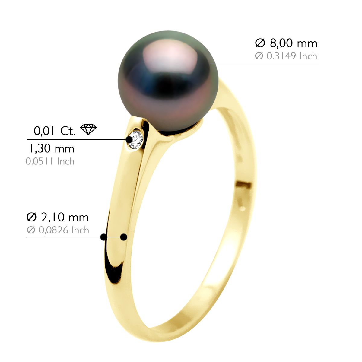 Eleganter Tahitiperlen-Diamantring