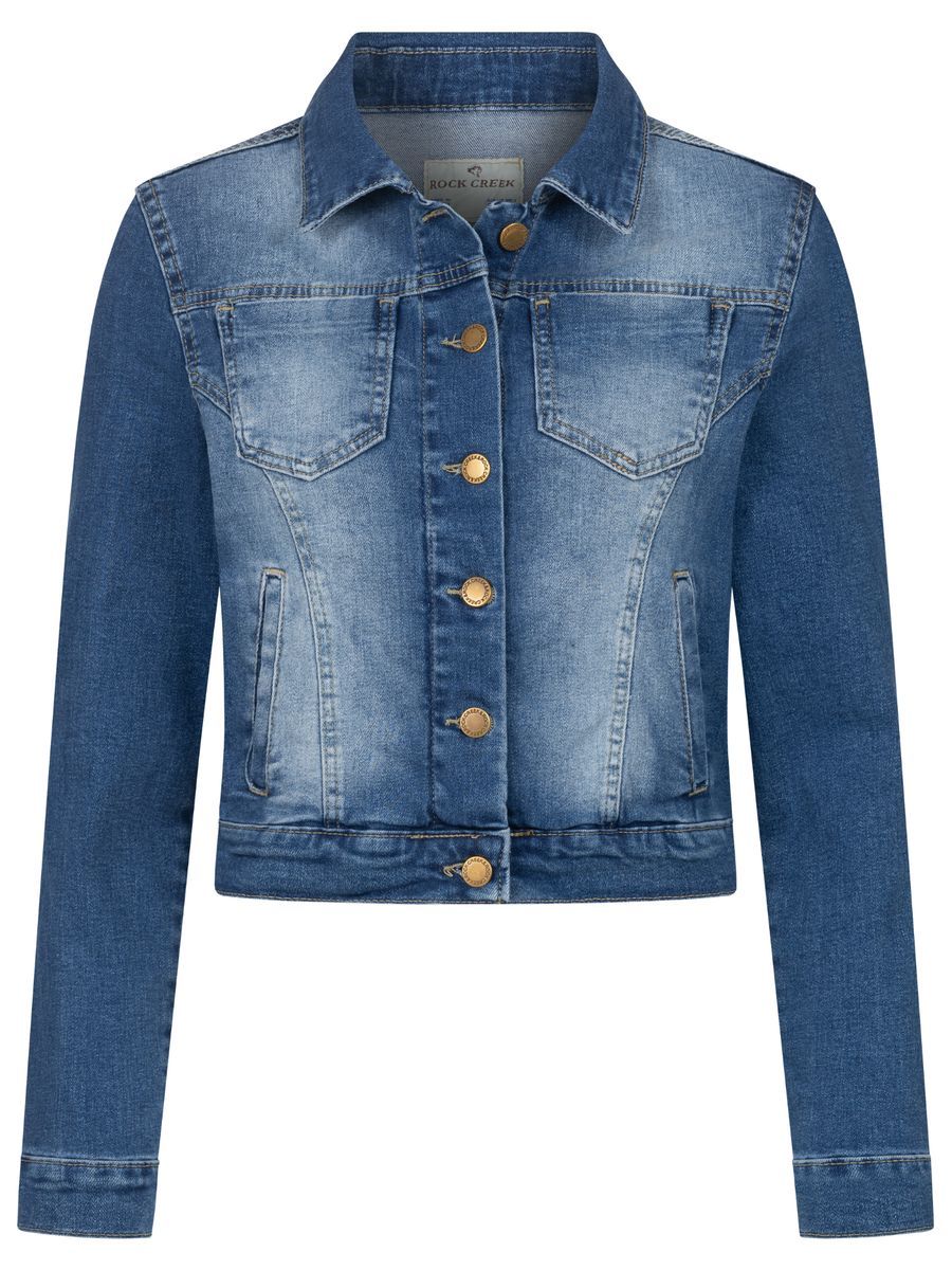 Figurbetonte Jeansjacke mit Knopfverschluss