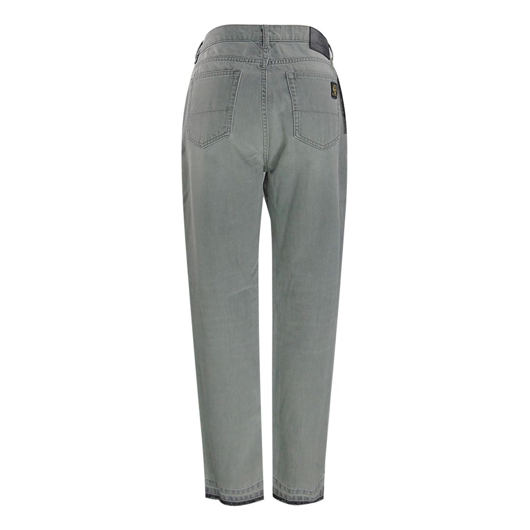 High-Waisted-Jeans mit geradem Bein und Knopfleiste