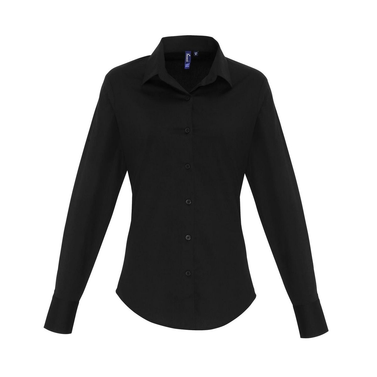 Langärmliges Stretch-Popeline-Hemd für Damen