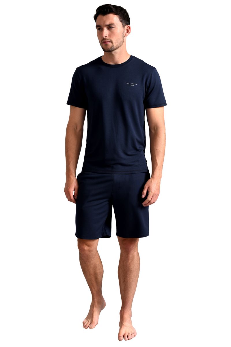 Ted Baker Pyjama Shorts | Mens Casual Lounge Wear Pyjama Bottoms mit Taschen - Navy
