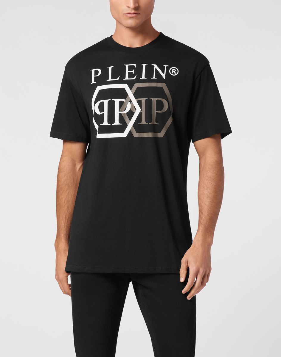 Baumwoll-T-Shirt mit Hexagon-Logo