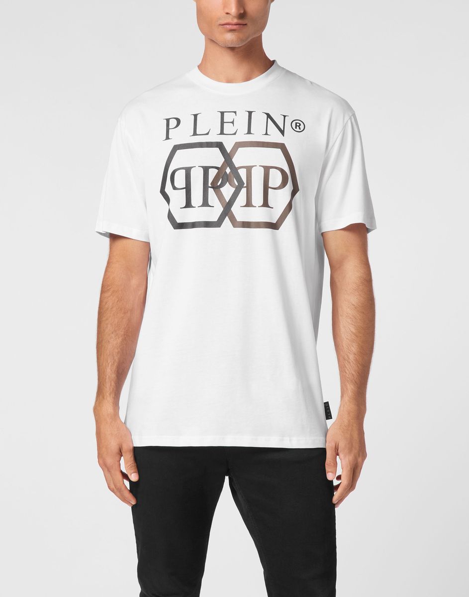 Baumwoll-T-Shirt mit Hexagon-Logo