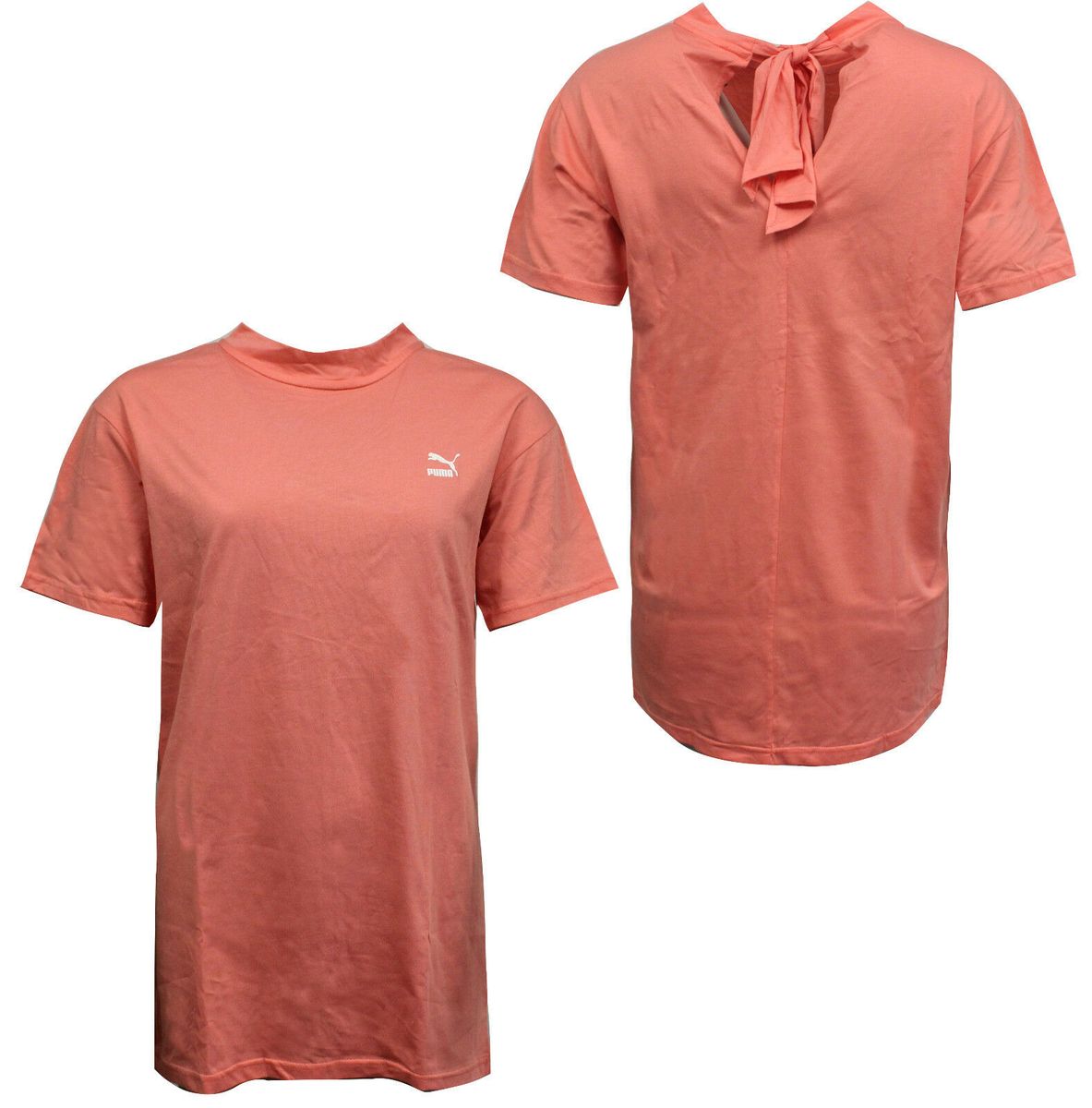 Verlängertes T-Shirt mit Rückenschleife