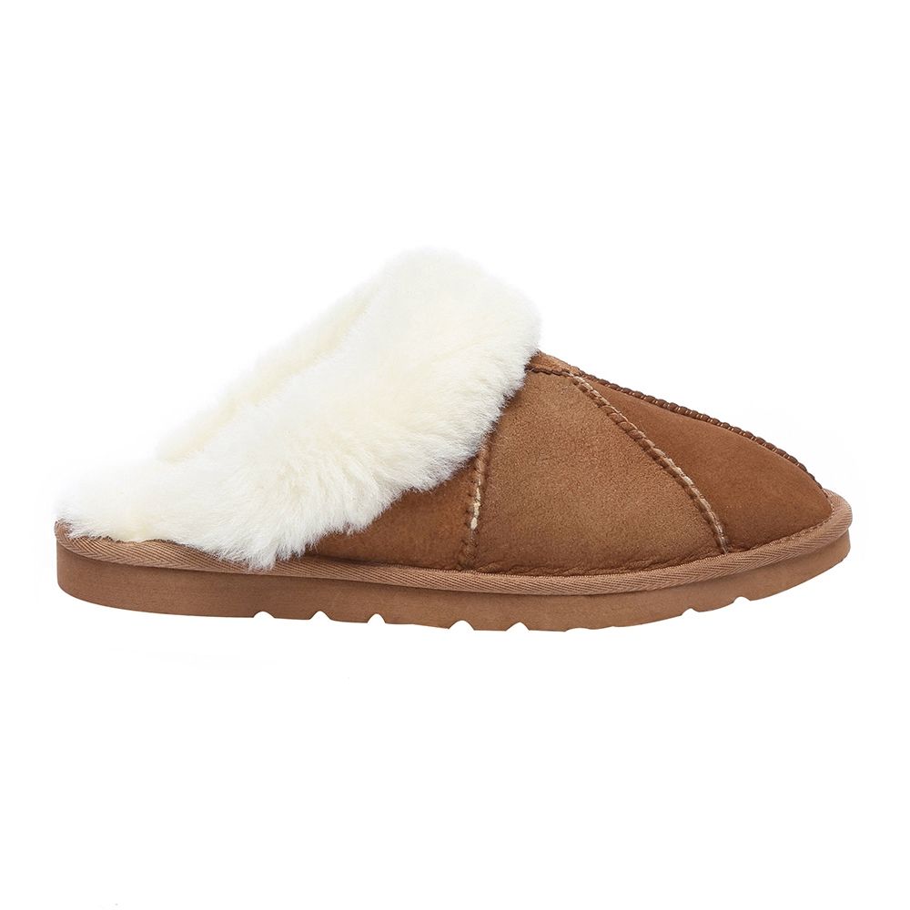 Bequeme Hausschuhe mit Shearling-Futter