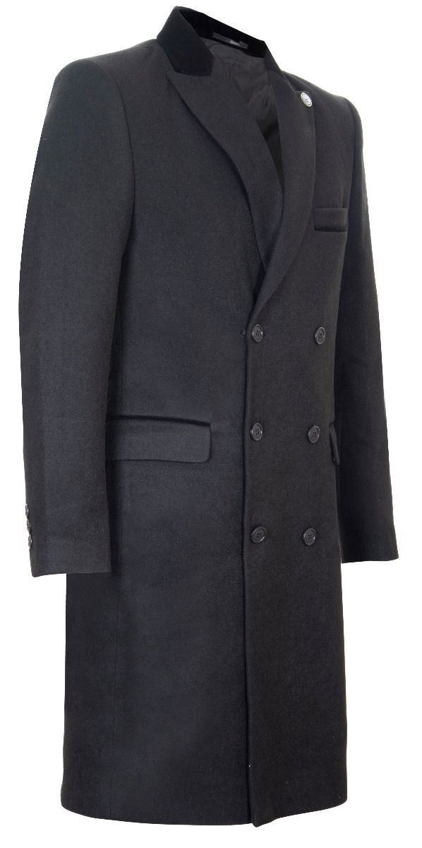 Taillierter zweireihiger Crombie-Mantel