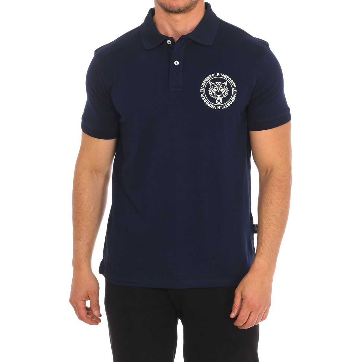 Kurzärmliges Baumwoll-Poloshirt mit Aufdruck