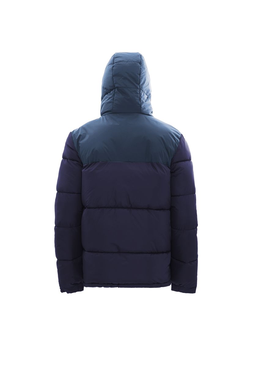 Zweifarbige Steppjacke mit Kapuze