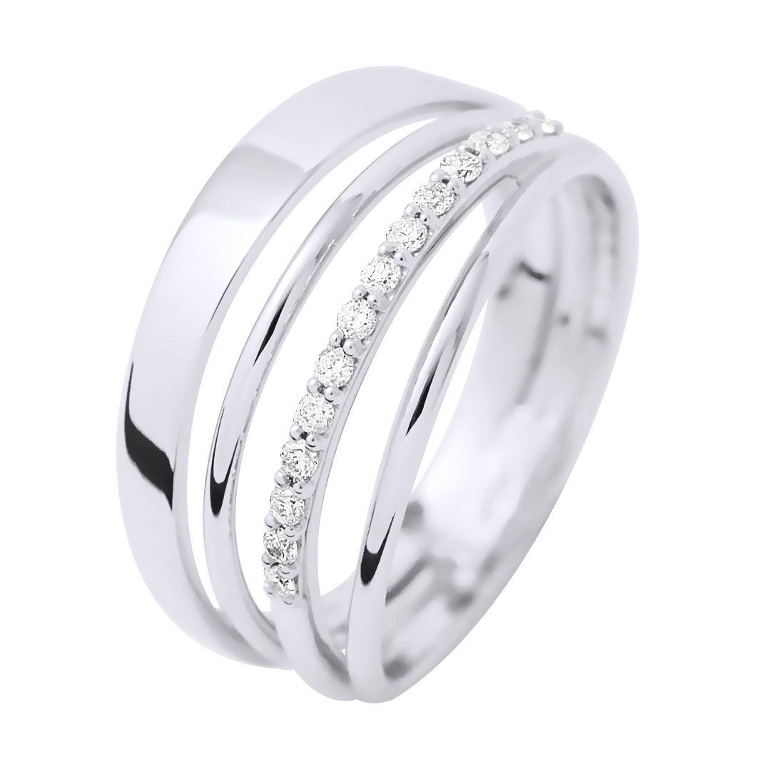 Eleganter mehrreihiger Diamantring