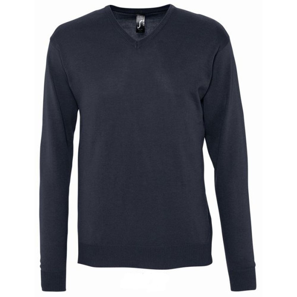 Klassischer V-Ausschnitt Feinstrick Pullover