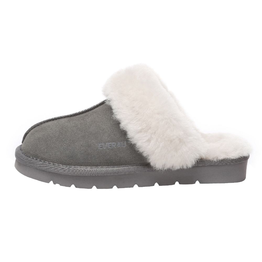 Damen Wildleder Schaffell Pelz Hausschuhe