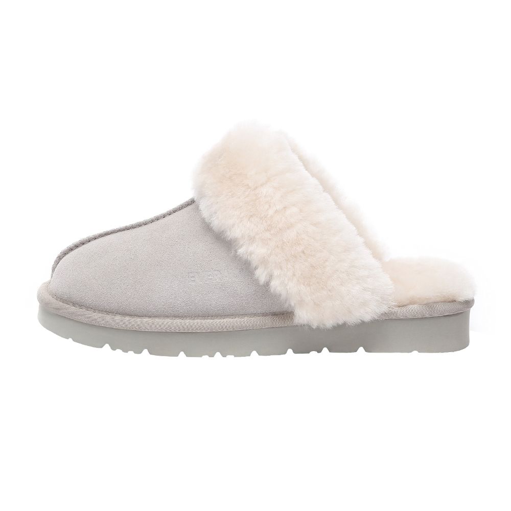 Damen Wildleder Schaffell Pelz Hausschuhe