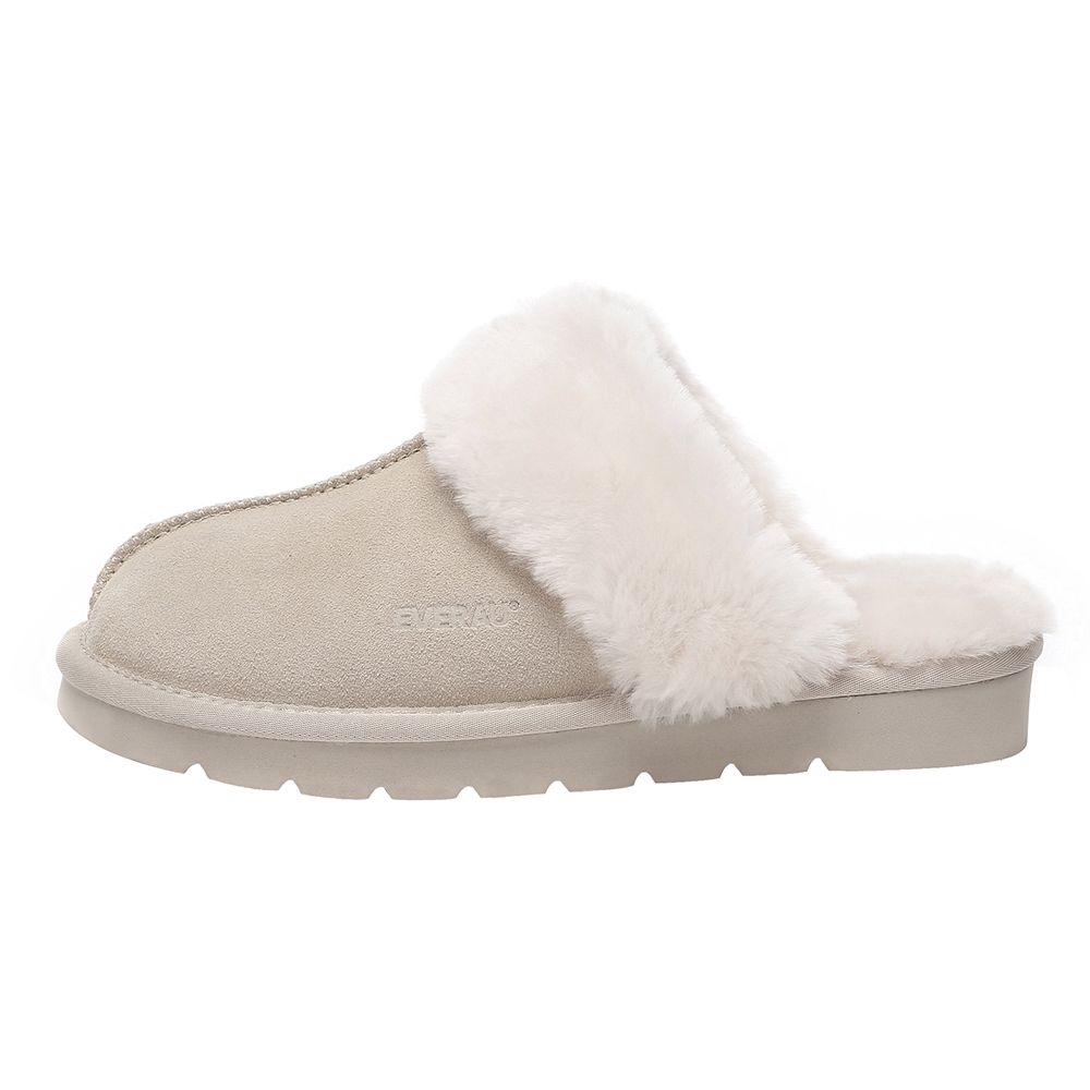 Damen Wildleder Schaffell Pelz Hausschuhe