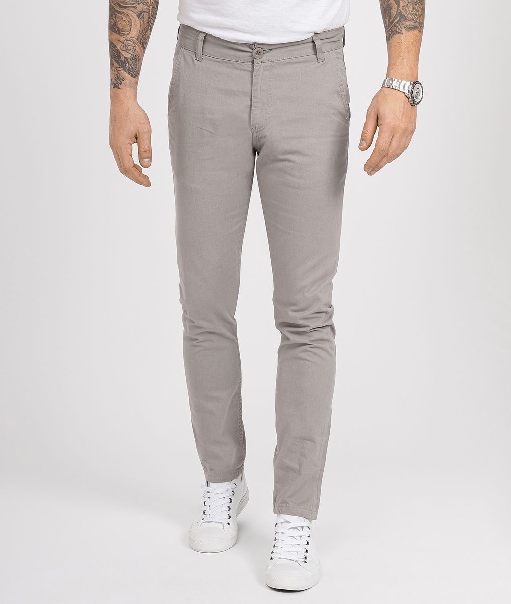 Schmal geschnittene lässige Chino-Hose