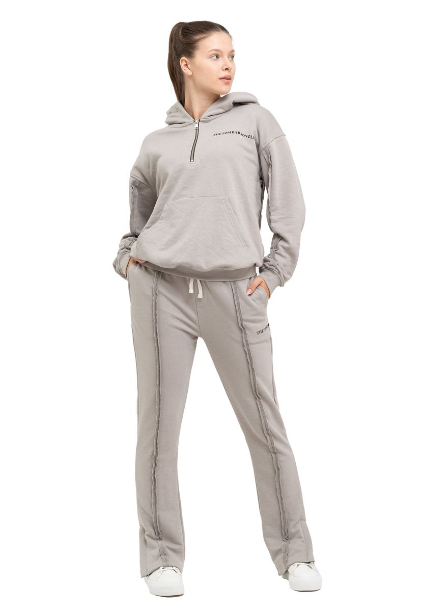 Damen Oversize Trainingsanzug Set mit Viertelreißverschluss