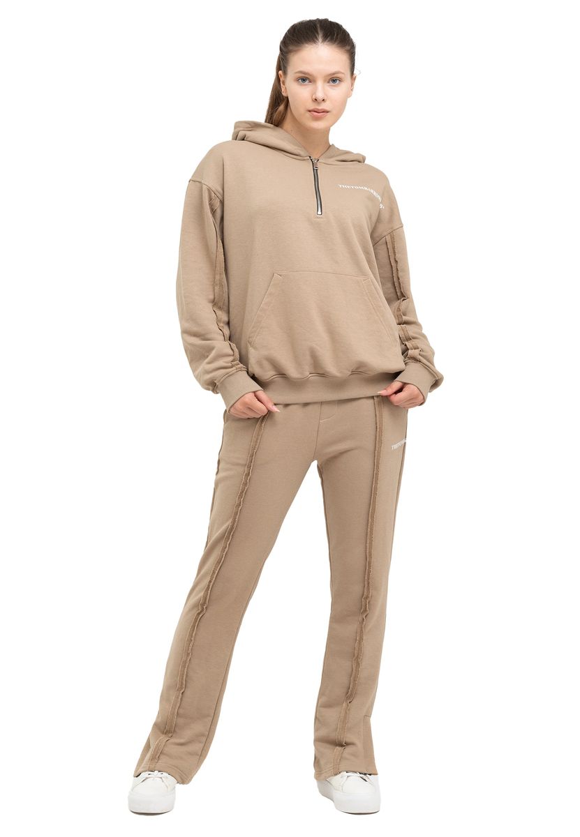 Damen Oversize Trainingsanzug Set mit Viertelreißverschluss