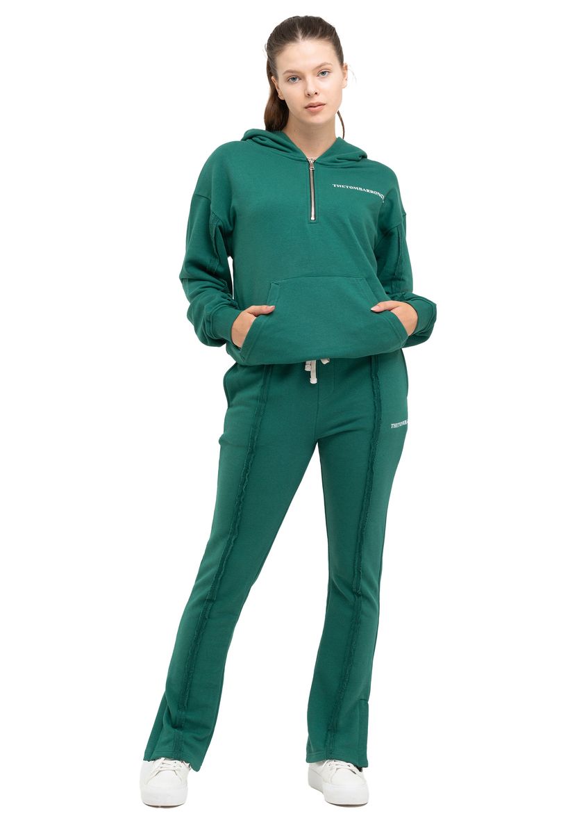 Damen Oversize Trainingsanzug Set mit Viertelreißverschluss