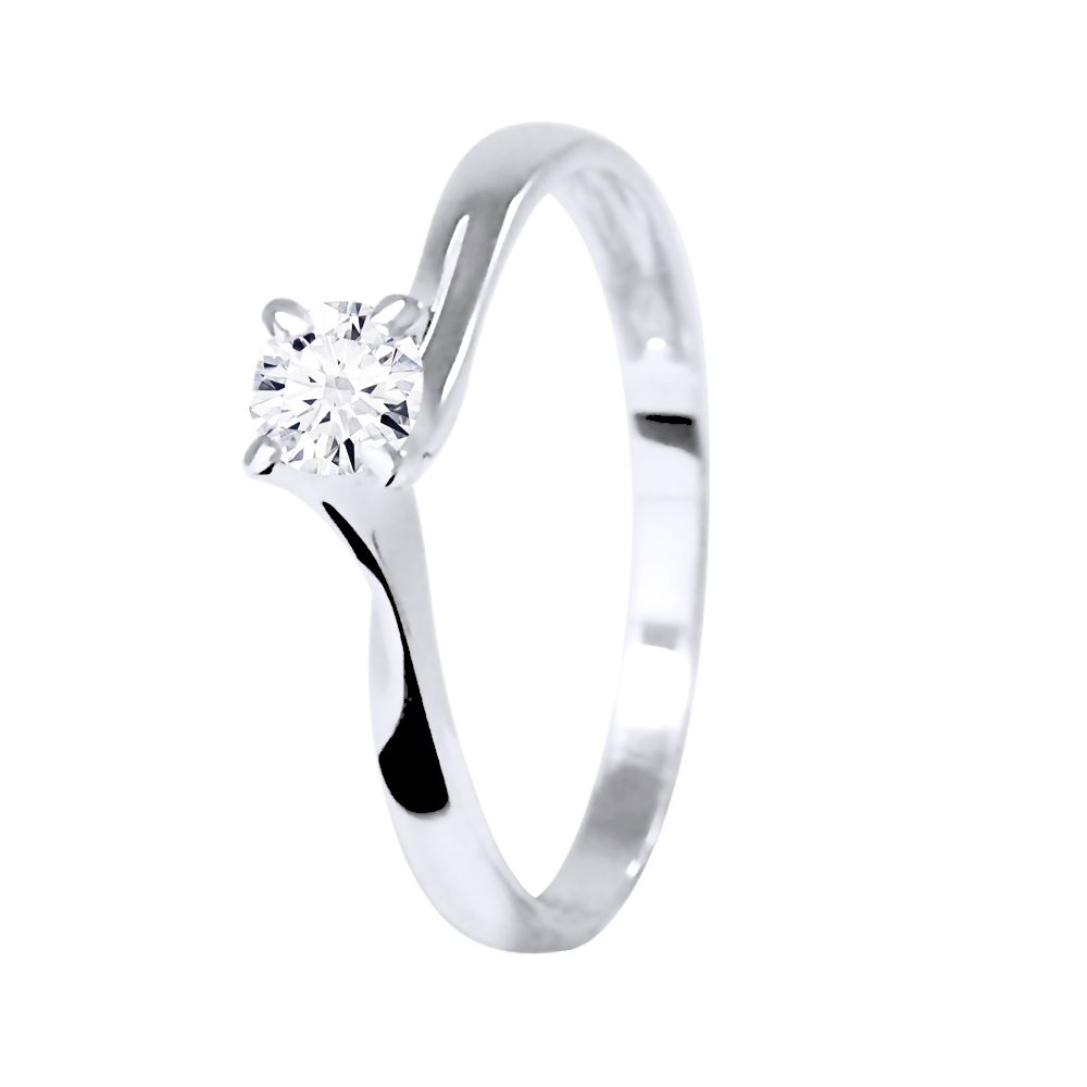 Eleganter Weißgold Diamant Solitärring