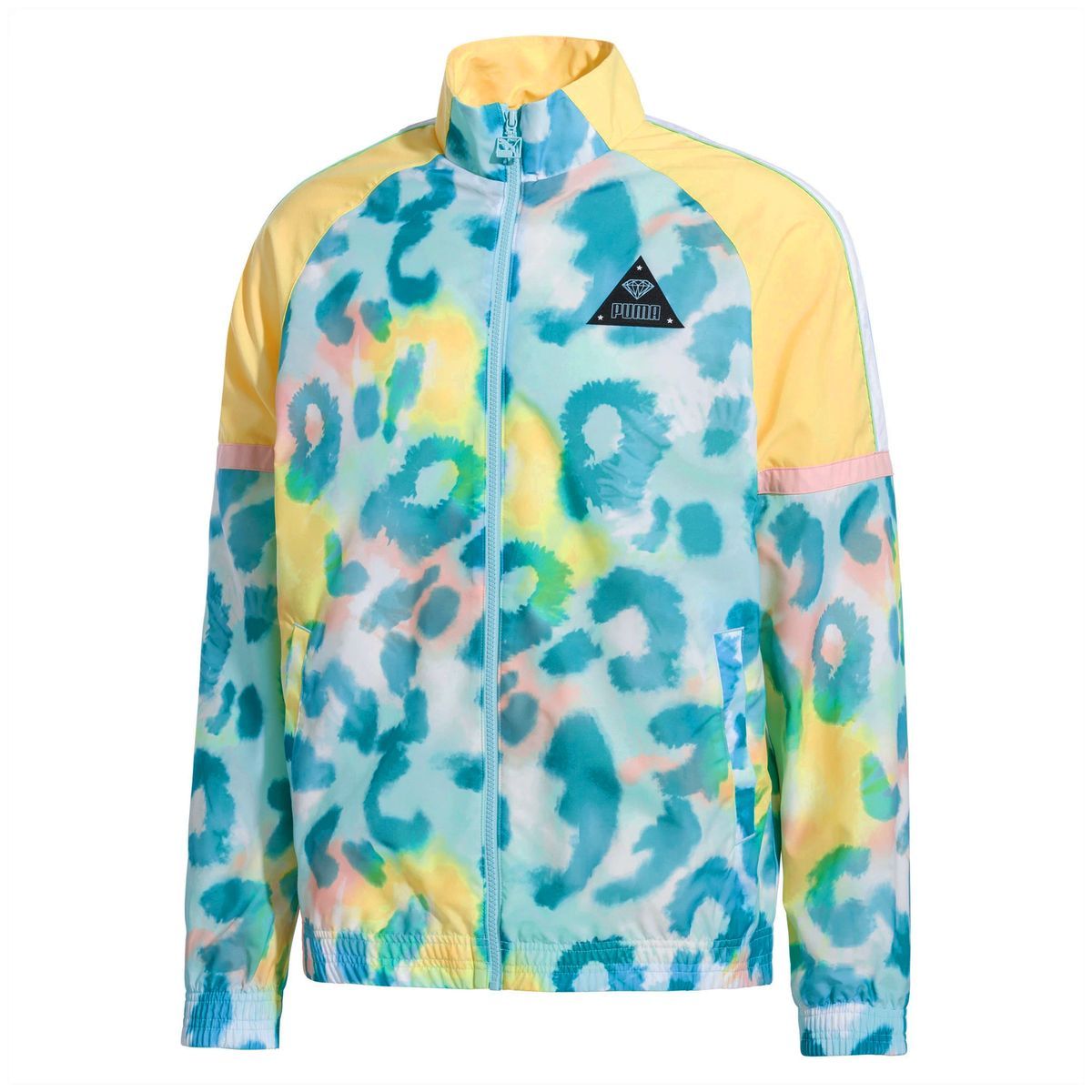 Bedruckte Trainingsjacke mit Colorblock