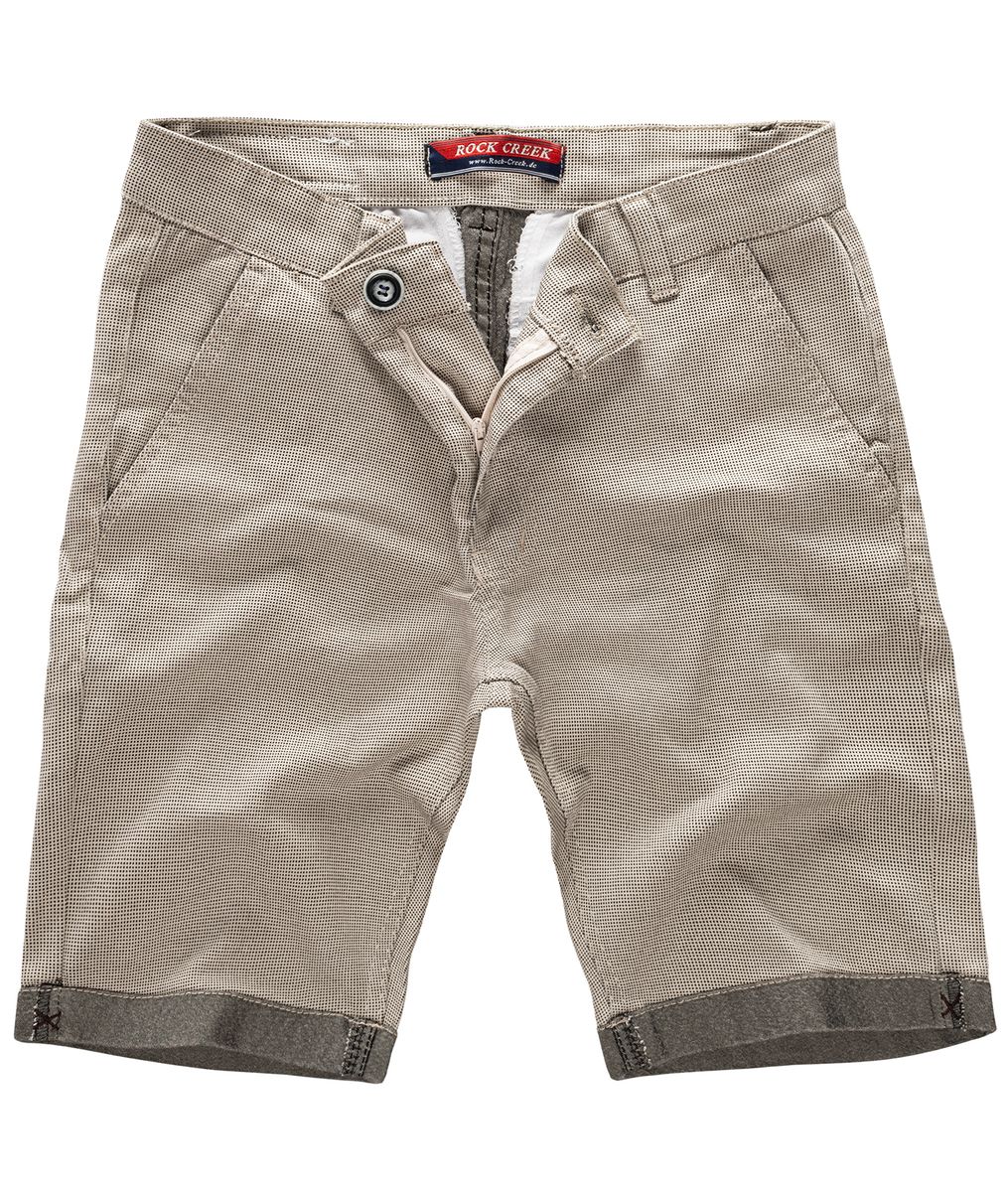 Beige Cargo-Shorts aus Baumwoll-Twill
