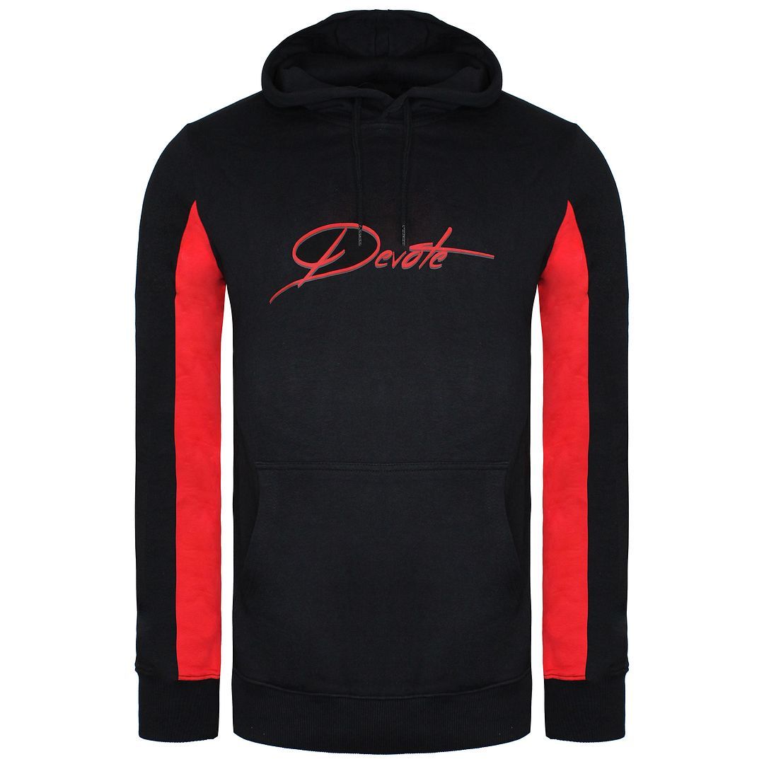 Herren Schwarzer und Roter Hoodie