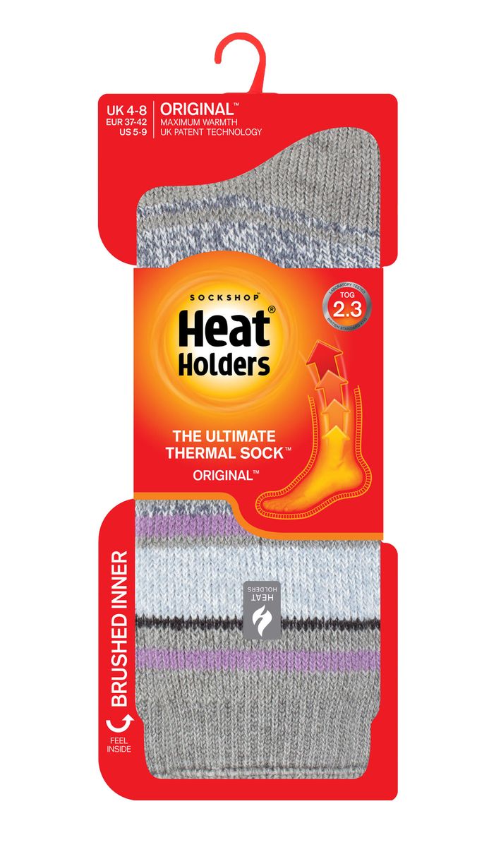 Kuschelige gebürstete Thermo-Streifensocken