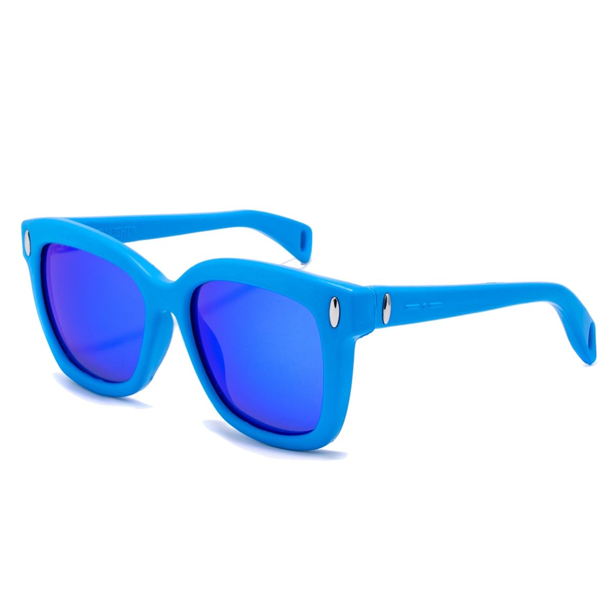 Blaue Rechteckige Sonnenbrille mit Acetatrahmen